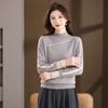 Fengmao Damen Colorblock Pullover mit halbohem Kragen