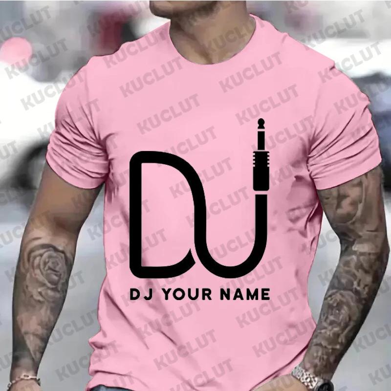 Oversized T-Shirt Men Women Dj Custom Tees Custom DJ Name T-shirt Personalized DIY Techno Music Tees Disc Music Love Clothing