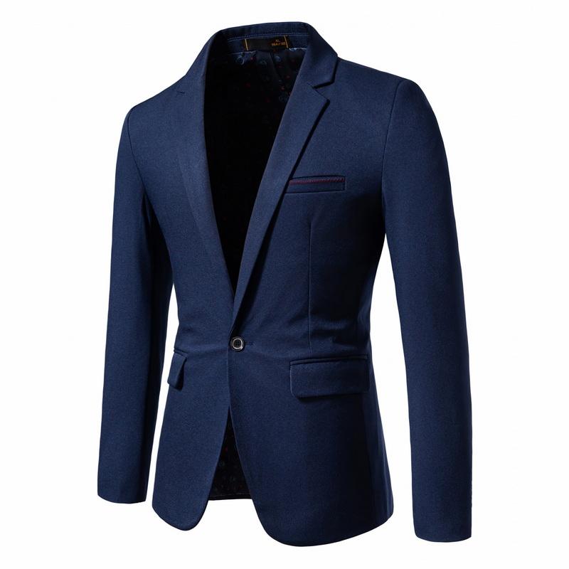 Spring Autumn Men's Single Button Slim Fit Blazers Smart Casual Turn-Down Collar Suit Jacket Men Formal Wedding Blazers Outwear