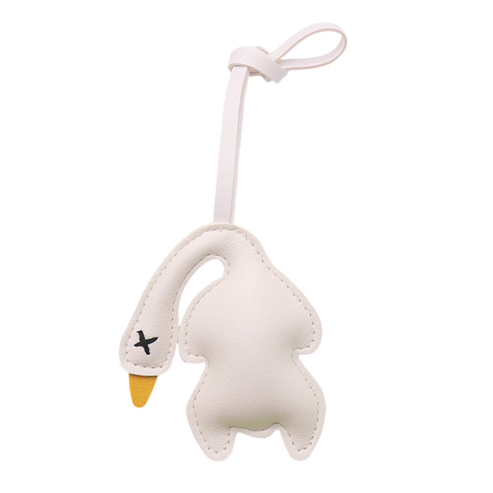 

Милый брелок с дизайном жареной утки для ключей, сумок, украшения автомобиля, из мягкой ПУ-кожи, модный аксессуар, идея для подарка белый