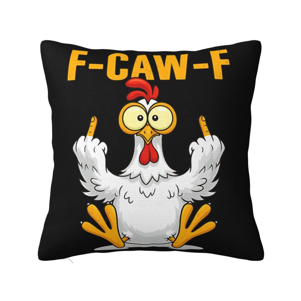 Funny F-Caw-F Chicken FCAWF Pillowcases Printed Cushion Cover Pillow Covers Living Room Decorations Zipper Multi Size