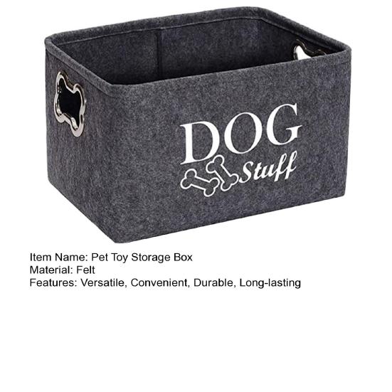 Boîte de rangement pour jouets pour animaux de compagnie avec poignée, panier de rangement pratique pour vêtements, couvertures, jouets, organisateur pour la maison