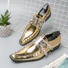 Luxury Trend Designer New Men's Pointed Gold Rivet Chelsea Monk Strap Shoes Casual Loafers Formal Dress Footwear Zapatos Hombre