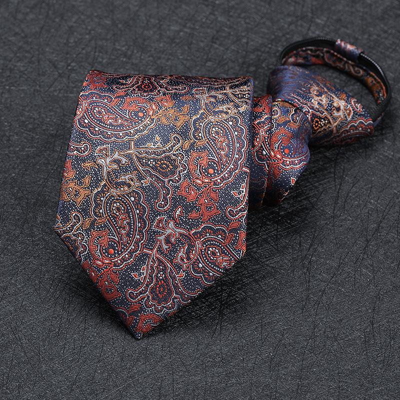 Men'S Zipper Free Dress Tie Business Red Black Professional Wedding Groom Korean Version Of A Pull Tie