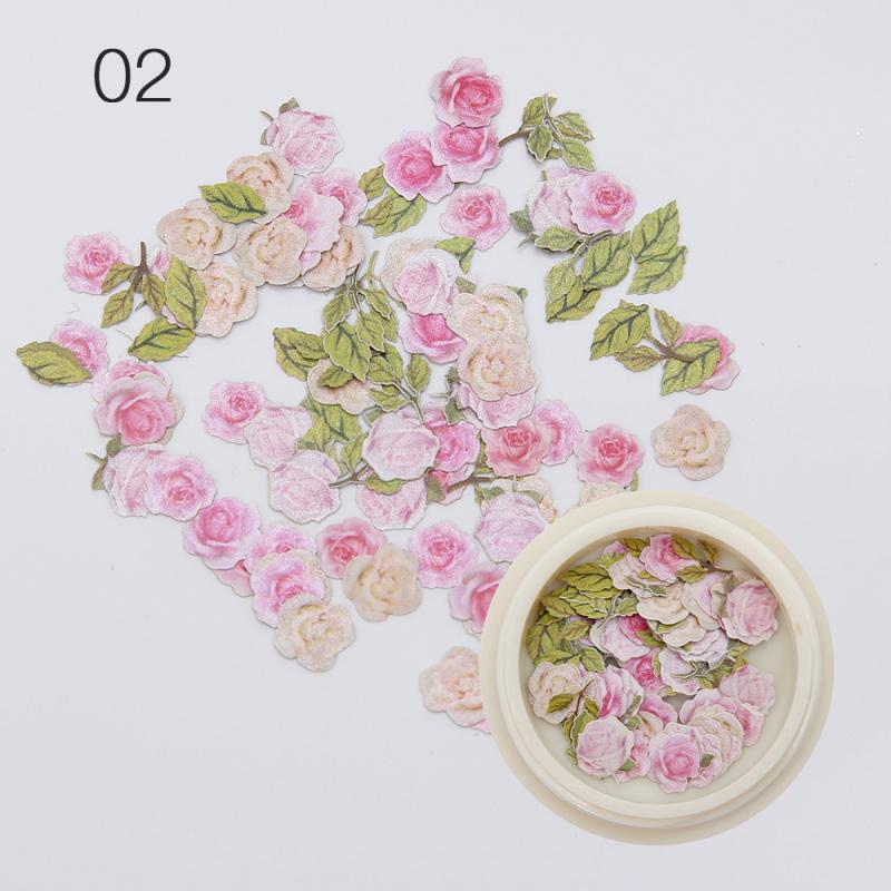 50pcs Manicure Wood Pulp Sheet Ornaments Decorations Manicure Flower Design Nail Sequins Accessories