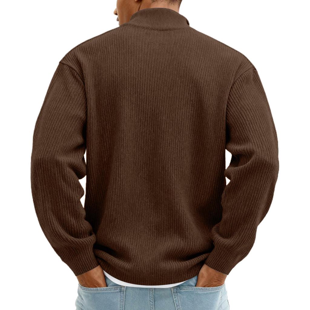 Men's Vintage Corduroy Long,Sleeve Top | Zip,Up Stand Collar Stylish Casual Shirt For Daily & Outing Wear