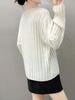 Cashmere Women's One-Shoulder Ribbed Loose Knit Sweater - 2025 Autumn/Winter Collection