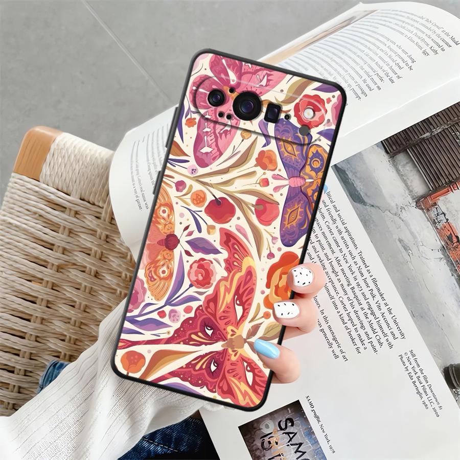 

Case for Google Pixel 8a 9a 6a 7a 10 9 Pro XL 6 7 8 Pro Funda Phone Cover Cartoon Flower Butterfly Google Pixel 7 Pro