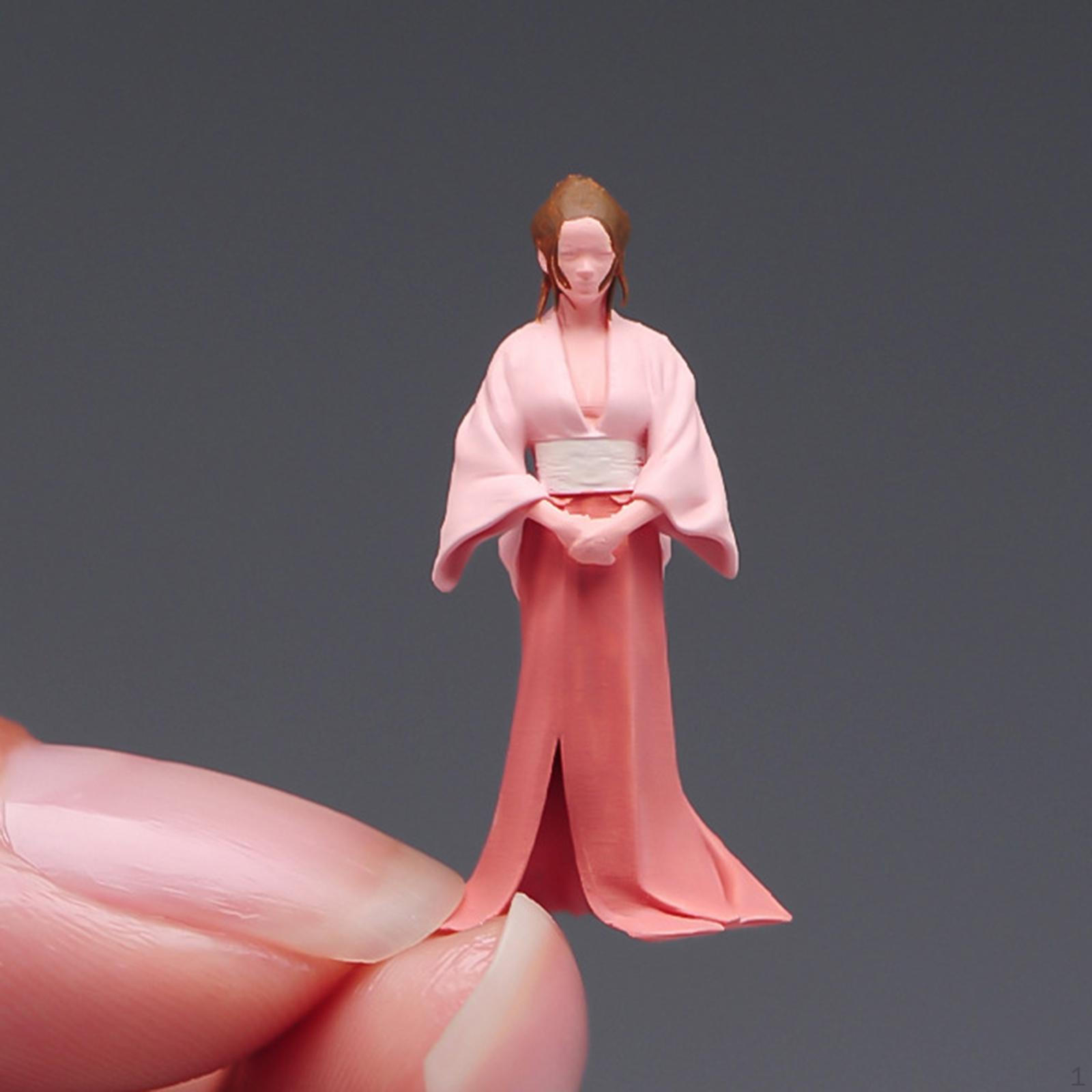 

1/64 Scale Classical Girl Model Tiny People Resin for Fairy Garden Desktop Decoration