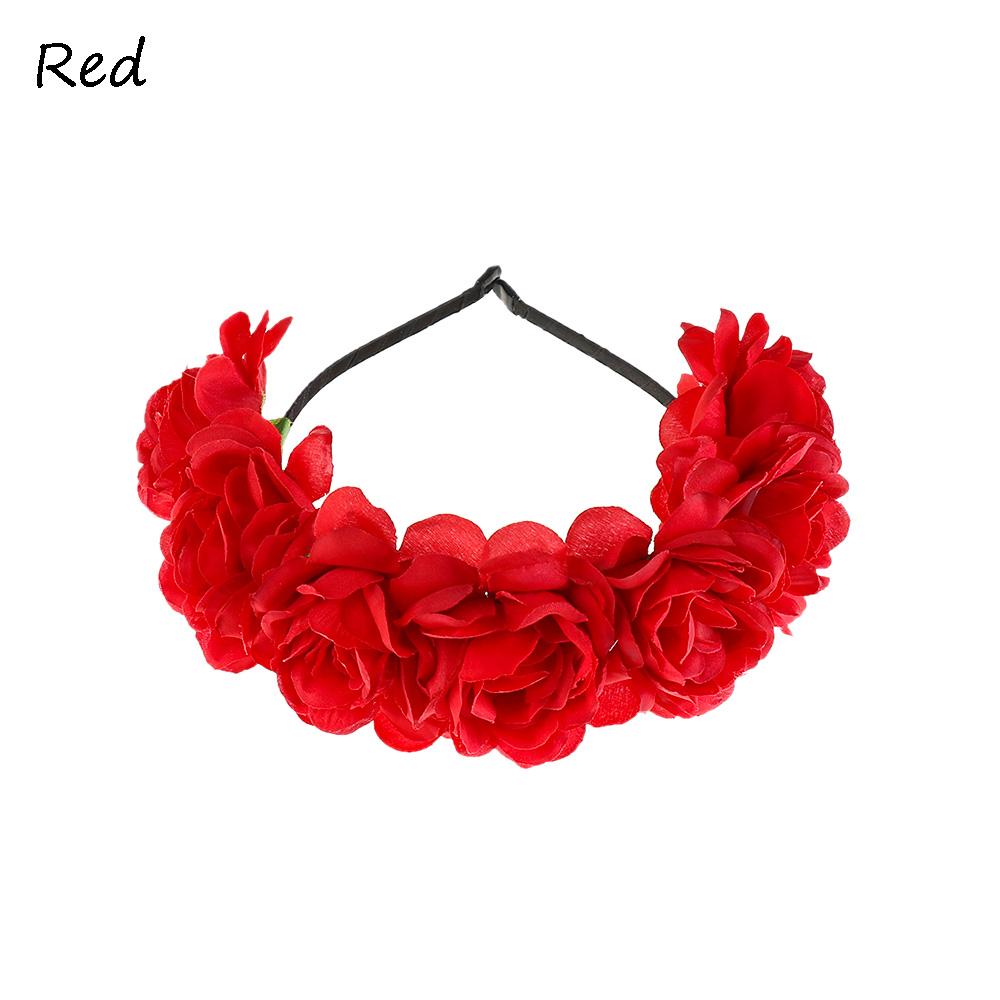 Women Flower Headband Bride Wedding Party Headhoop Ladies Girl Headdresses Bohemia Beach Headwear Hair Accessories