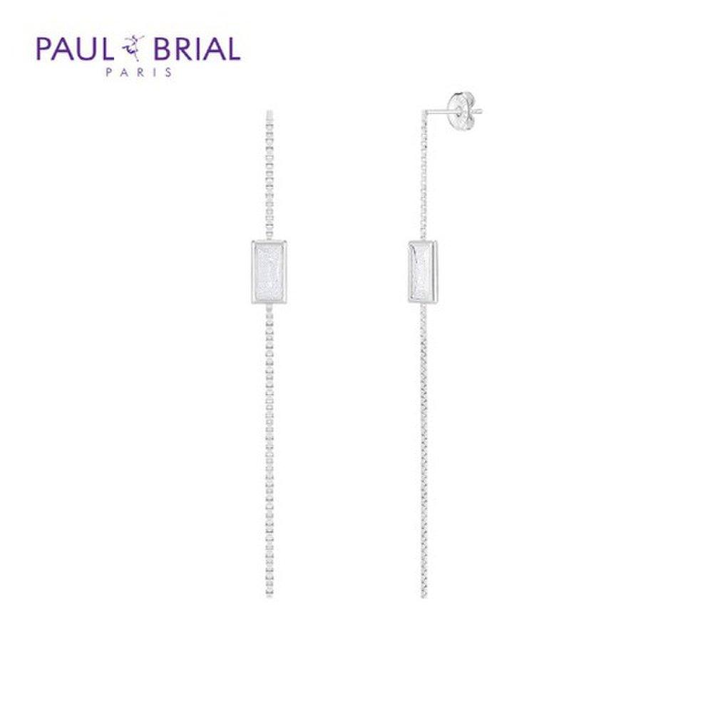 Paul Brial [Silver] Pyse0120 Wg Baguette Box Long Earrings