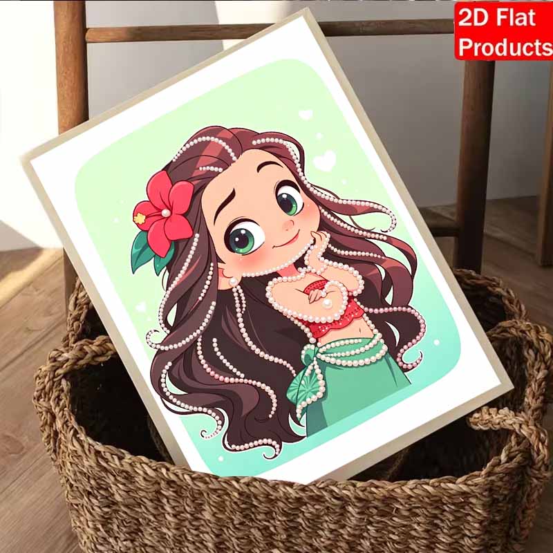 Disney Pearl Painting Moana Q Version Image Handmade DIY Pearl Gem Painting Pictures Crafts Special Shape Home Wall Decoration