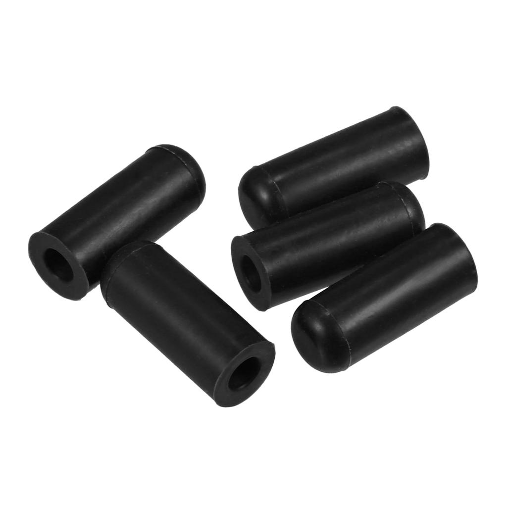 X AUTOHAUX 5pcs 4mm 0.16" Silicone Hose Cap Intake Vacuum Hose Tube End Plug Car Black