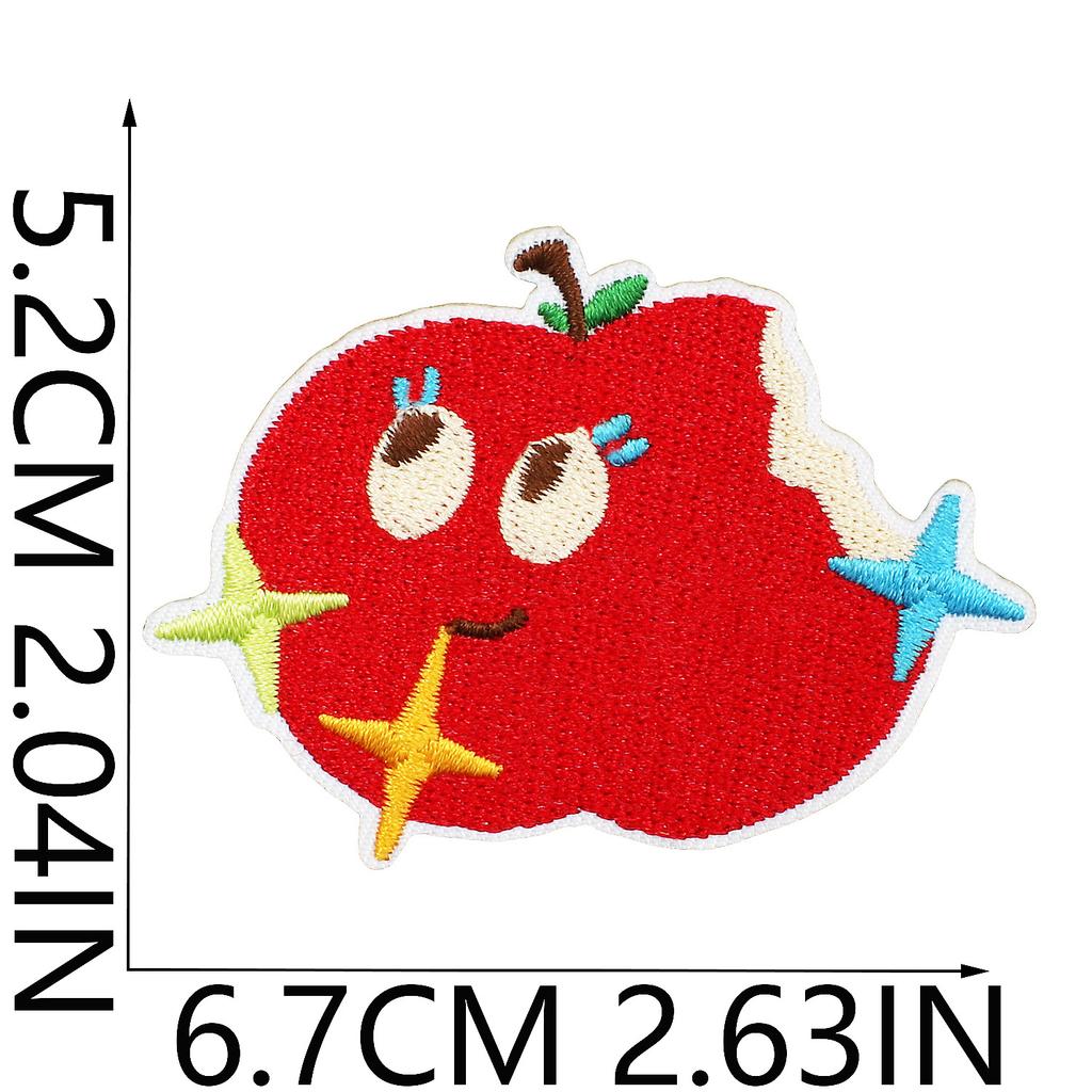 Cartoon Apple Embroidery Cloth Sticker Apple Cake Patch Sticker Children'S Clothes Decoration Stars Apple Embroidery Stamp Boy
