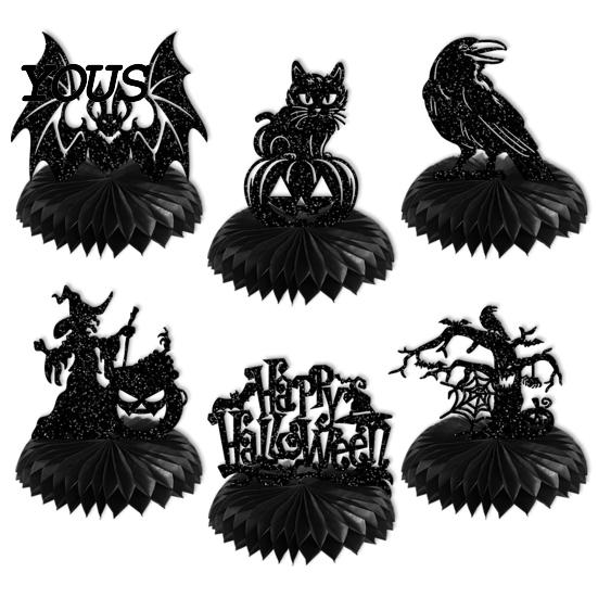 Realistic Haunted House Accents Happy Halloween Banner, Cloth Garland Horror Ghost Bat Spider Web Flags Scary Theme Party Props Honeycomb Ball