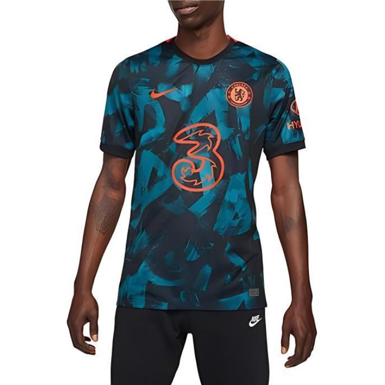 Nike Chelsea 21-22 Away Game Short Sleeve Training Jersey Men Tops Floral DB5894-468