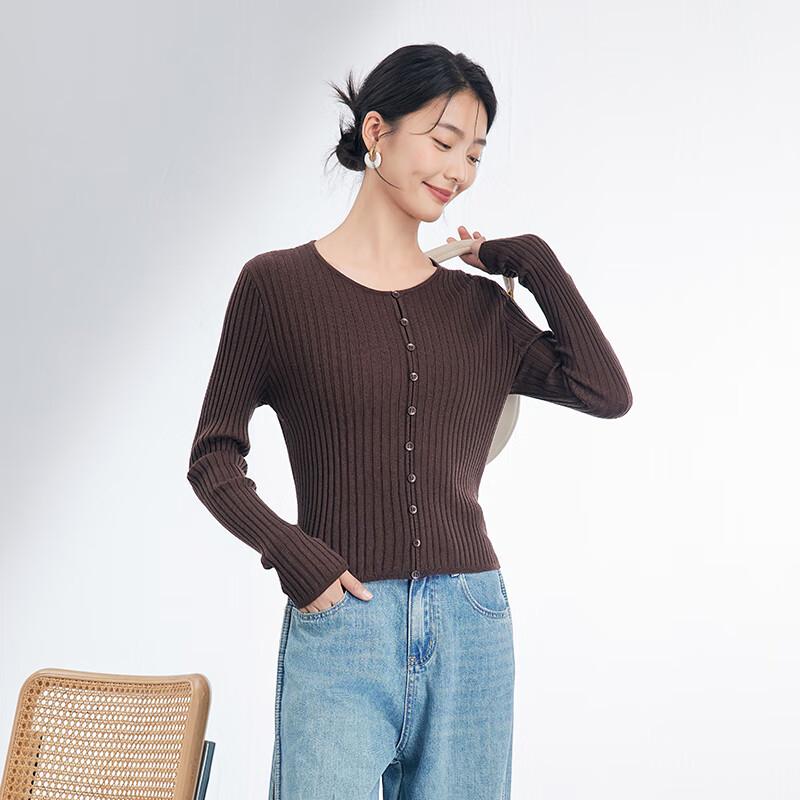 JOY SPEAKER Vintage Crew Neck Slim-Fit Knitted Sweater