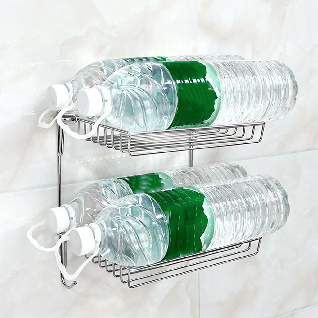 Stainless Steel Folding Storage Rack 2 Tier Bathroom Shelves Wall Mounted Kitchen Spice Rack Organizer Strong Load