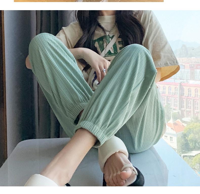 XS Petite Ice Silk Cropped Joggers for Women, Summer Thin 145cm - Look Taller with Carrot Lantern Style Pants