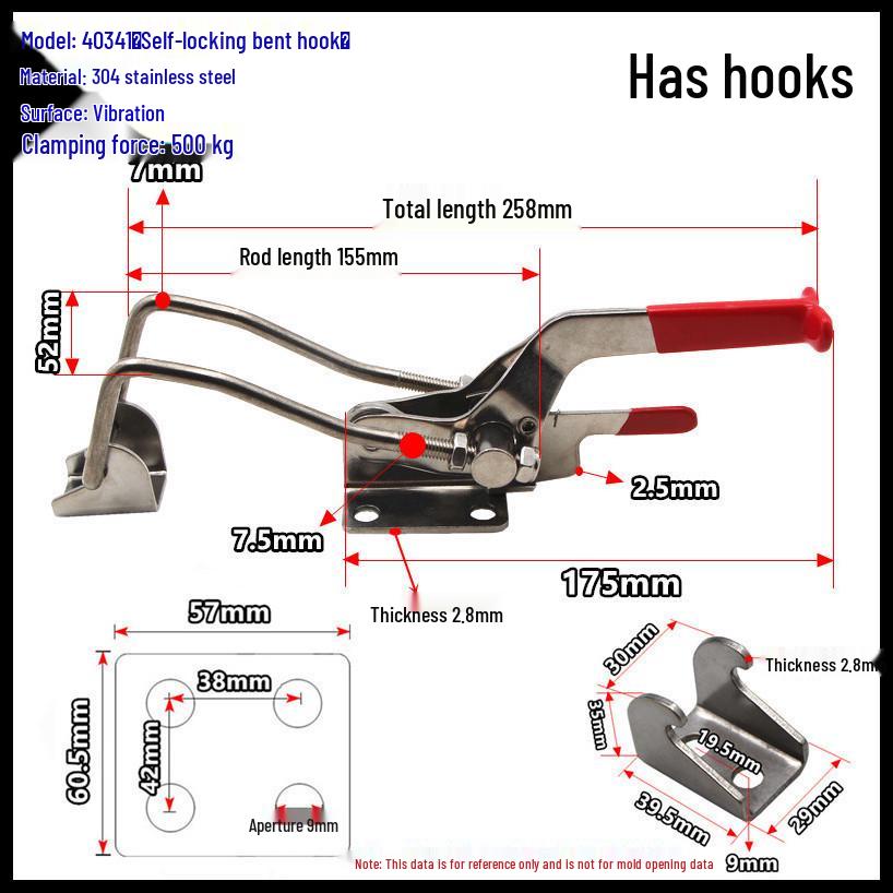 304 Stainless Steel Self-Locking Toggle Latch Hasp Clip