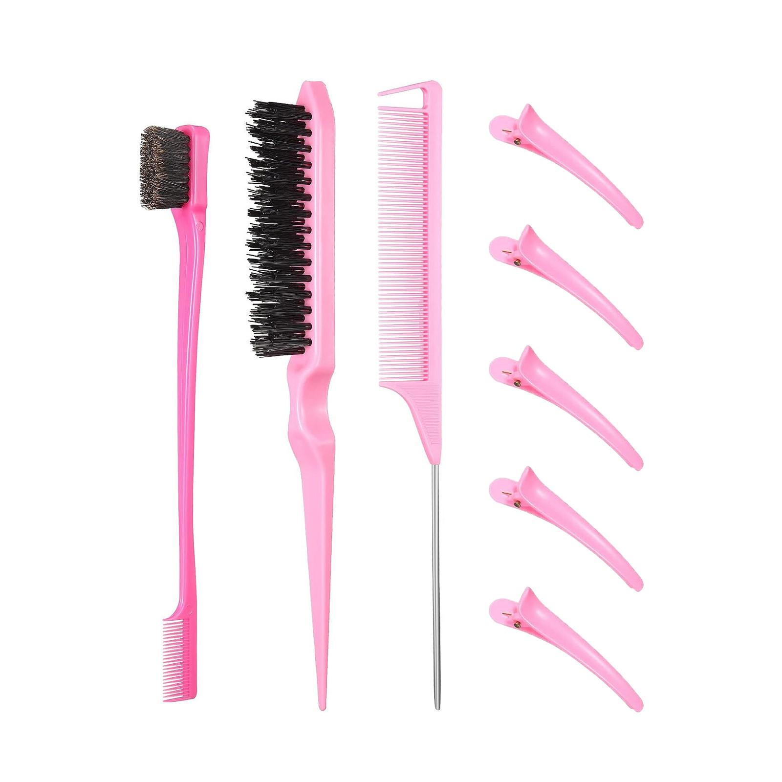 

Набор парикмахерских инструментов из 8 предметов, расческа для волос, кисть для мелирования, кисть для бровей с острым кончиком, пластиковая заколка для волос, набор для укладки One Size