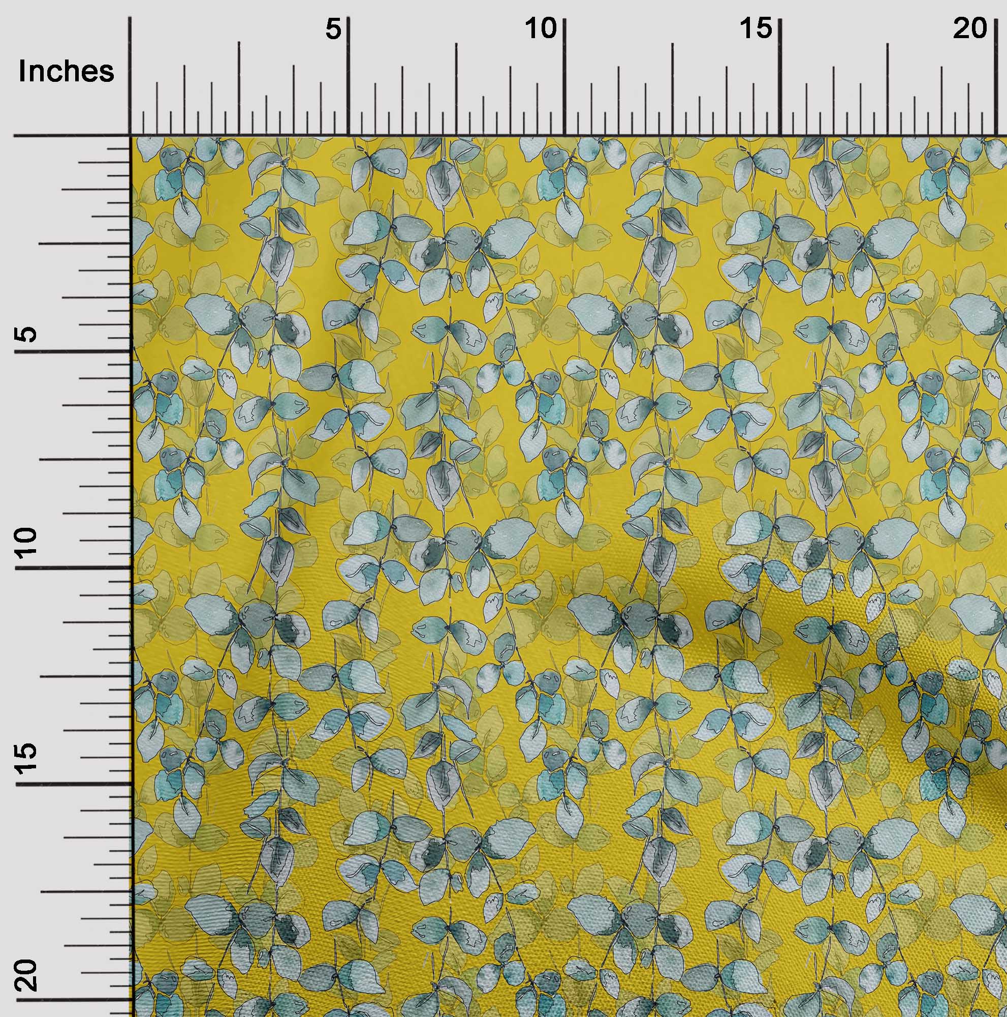 

OneOone Cotton Flex Темно-пурпурова тканина з листям Акварельна тканина для пошиття друкованої тканини для рукоділля у дворі 40 дюймів 42 Inch Wide - Viscose Chiffon жовтий