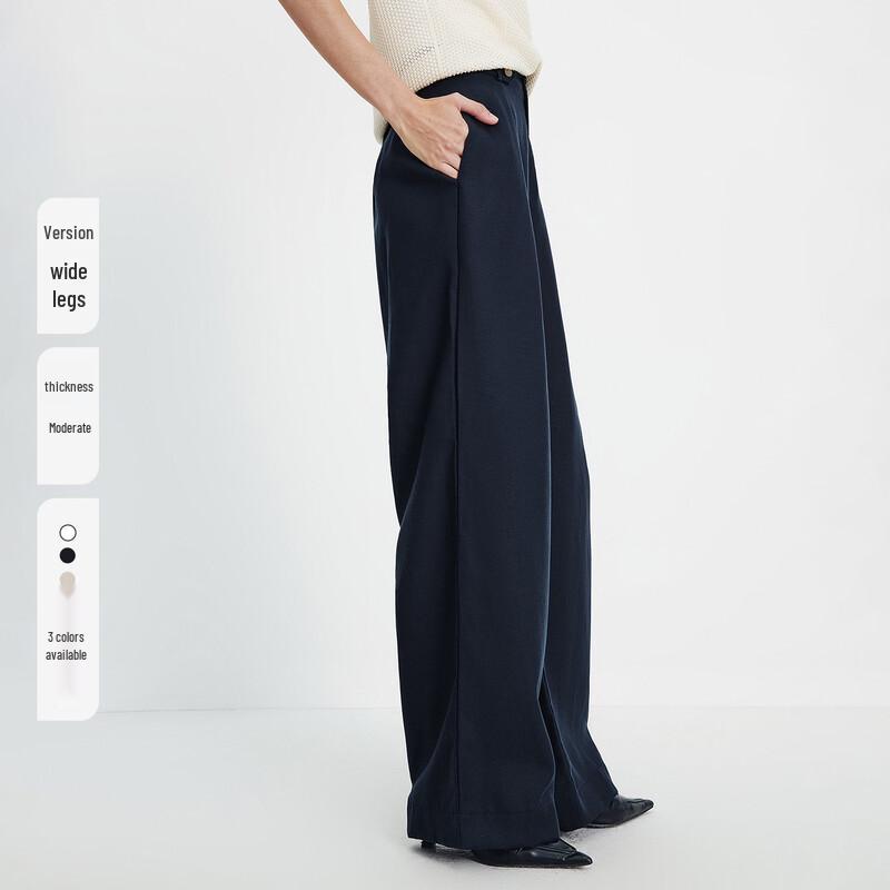 Navigare Women's Tencel Linen Wide-Leg Pants