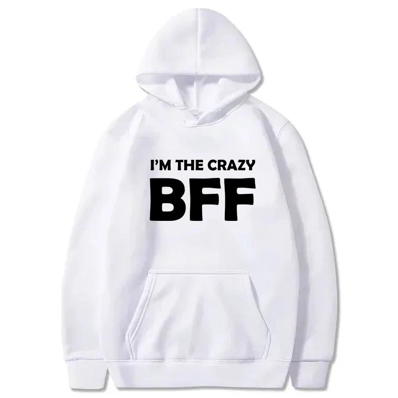 BFF Printed Hoodie Autumn Winter Women Men Casual Loose Simple Fashion Comfortable O-Neck Long Sleeve Fleece Sweatshirts