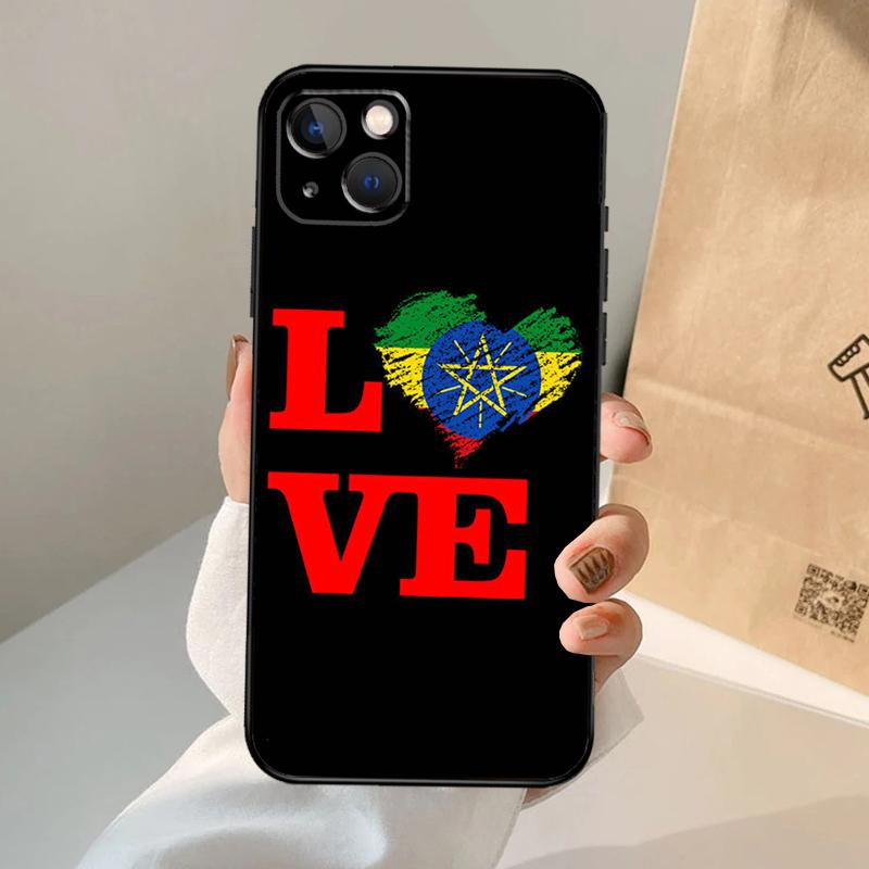 Ethiopia Flag Case For iPhone 16 15 14 13 11 12 Pro Max XS X XR Plus Back Cover For iPhone 16 15 14 12 13 Mini