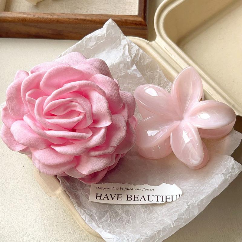 2pcs/set French Large Flower Hair Claws Korean Flower Hair Clip Grab For Women Ponytail Hairpins Barrettes Hair Accessories Gift