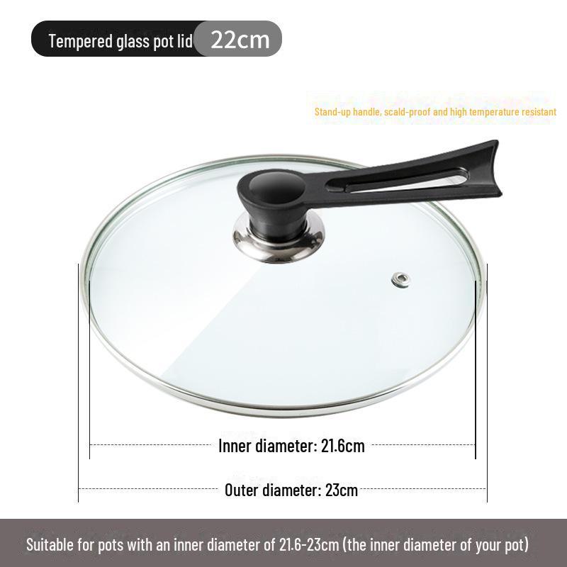 

Универсальная крышка для кастрюли из закаленного стекла, прозрачная, термостойкая, подходит для посуды размером 14–34 см