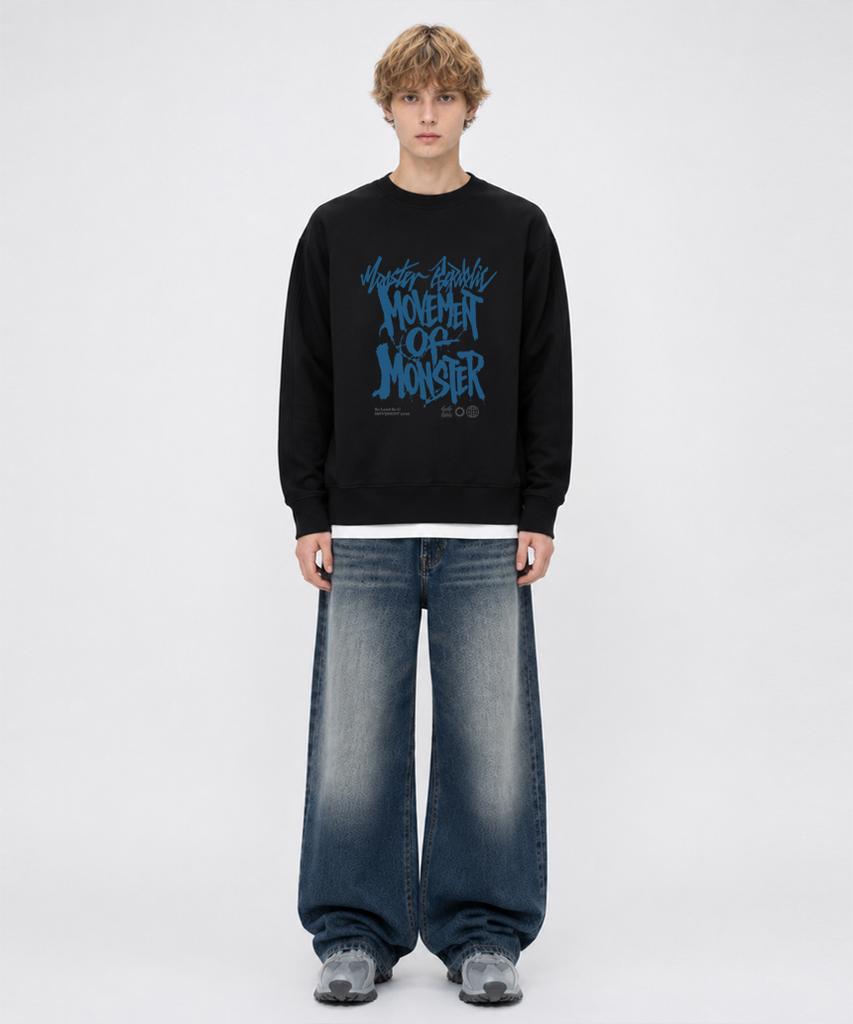 MONSTER REPUBLIC Grit Movement Ink Blue Sweatshirt Black_3192
