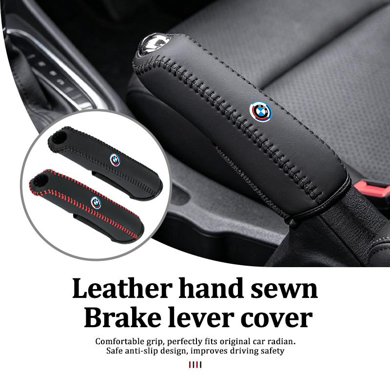 Car Handbrake Cover Leather Hand-sewn Protective Gear Shift Lever For BMW X3 X5 M5 M3 E46 E90 E60 F10 E39 F30 E36 G30 E87 E70