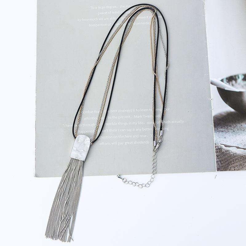 Women S Alloy Tassel Long Fashion Accessories Vintage Simple Necklace Pendant Sweater Chain