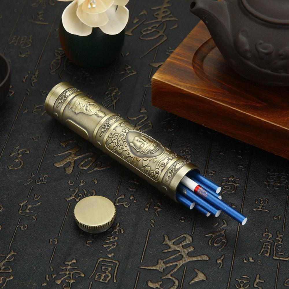 Chinese Dragon Buddha Incense Box Skull Sealed Cigarette Box Relief Incense Barrel  Home Decor