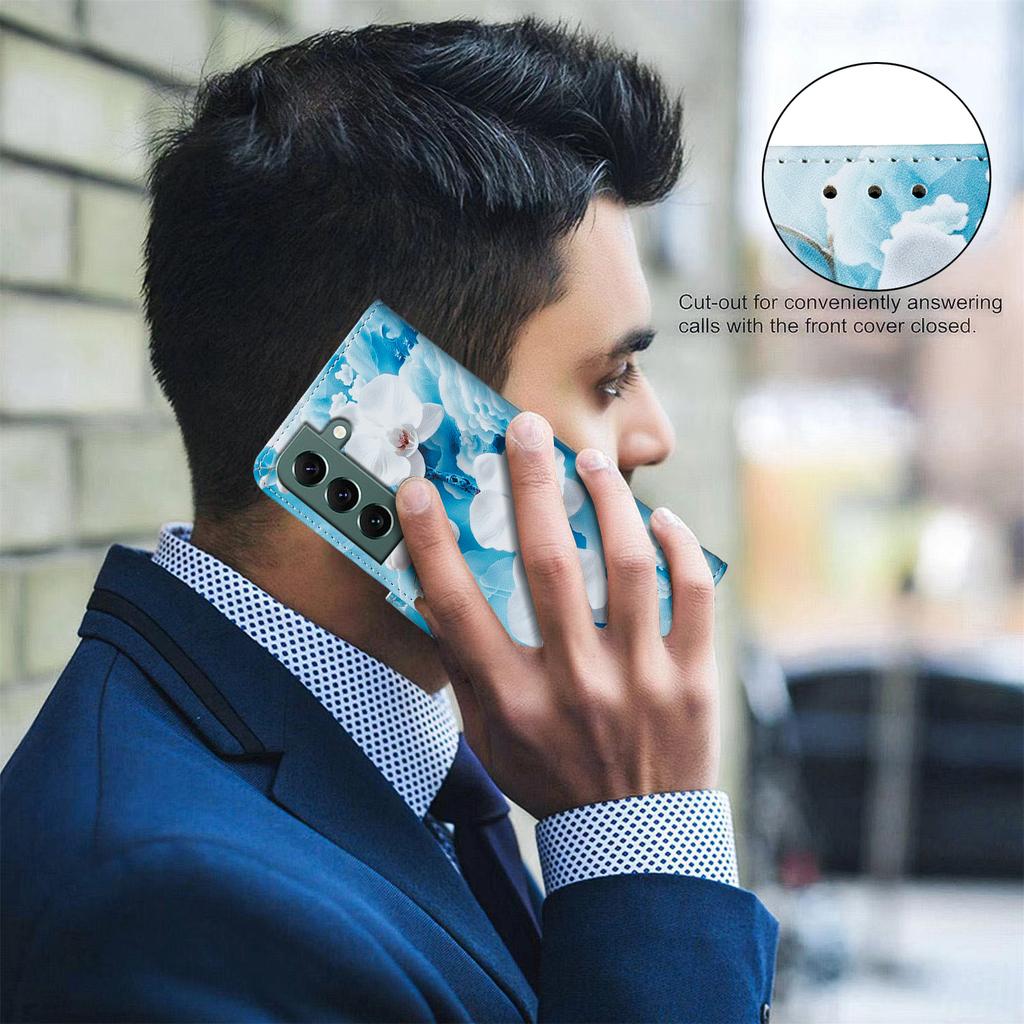 For Samsung Series Leather Cases Flower Butterfly Painted PU Protectiver Flip Cover with Card Holder Magnetic Closure Kickstand For Samsung Galaxy S25