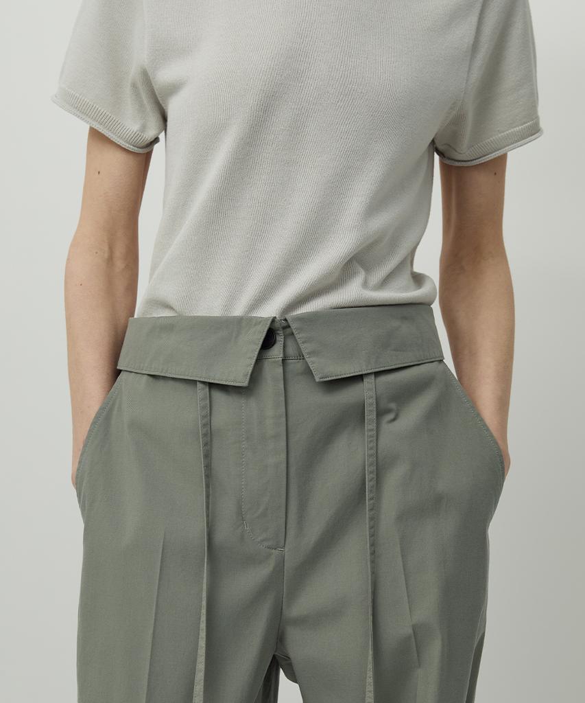 Leopeusaideuhwaiteulabel Flap Waist Pants Light Olive
