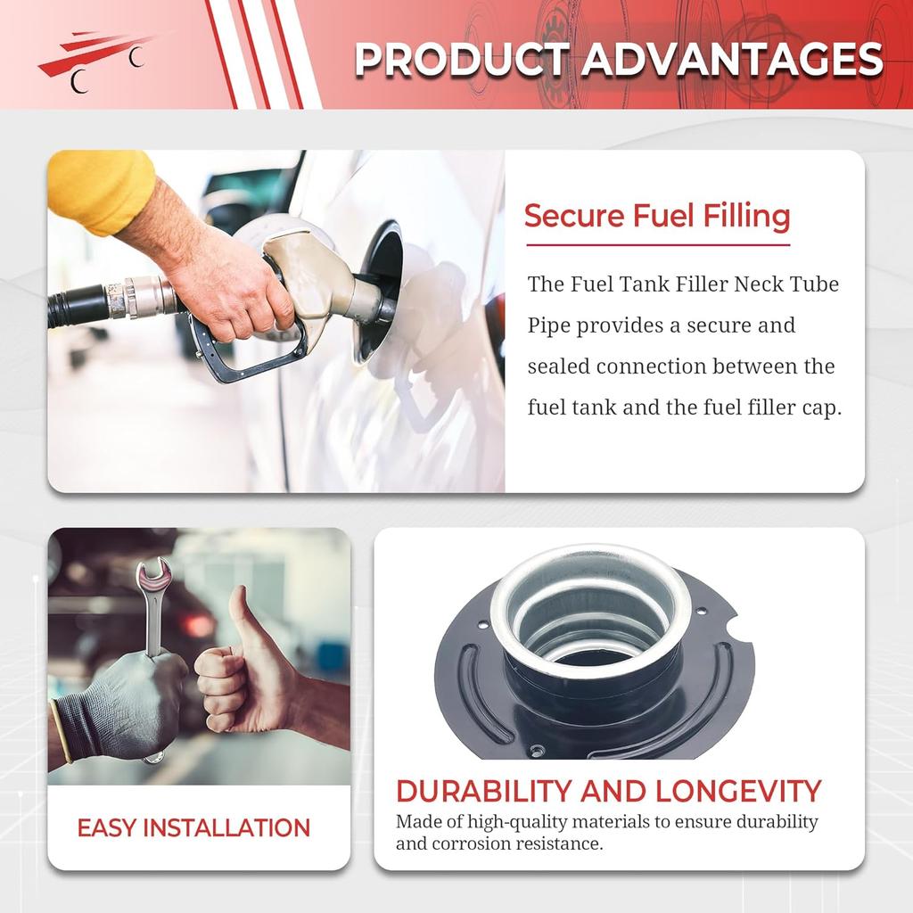 577-306 Fuel Filler Neck Pipe for 2005-2007 Ford F-350 F-450 F-550 Super Duty 6.0L 4C3Z9034C FN782