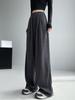 Wide Leg Pants Women Autumn Winter Thicken Loose Casual Straight Trousers Y2K Ladies with Pockets Mop Pants Slim Body