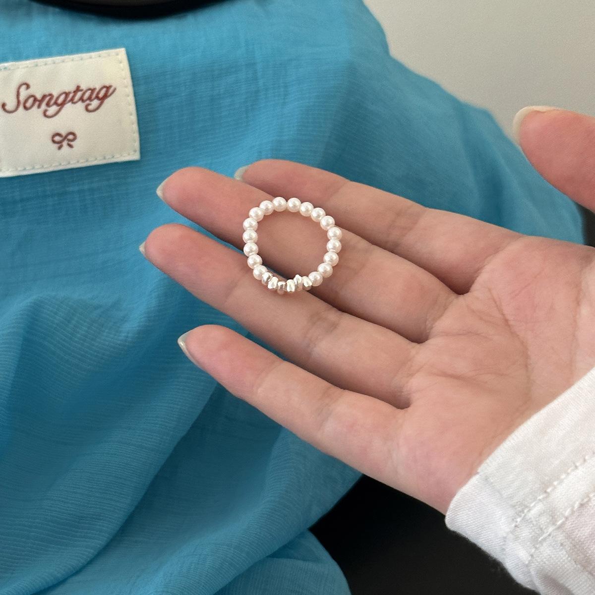 

Кольцо с жемчугом Xiaoxiangfeng, женское, нишевое, элитное, легкое, роскошное, из стерлингового серебра, новое, универсальное кольцо на указательный палец One size