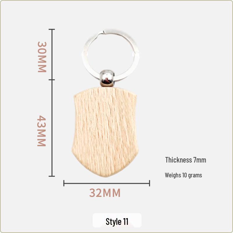 Creative Wooden Keychain & Charm: DIY Car Pendant & Gift Souvenir