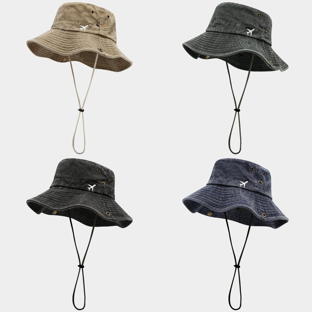Vintage Hong Kong Style Wash Cotton Fisherman Hat With Sun Protection For Casual Outdoor Activities