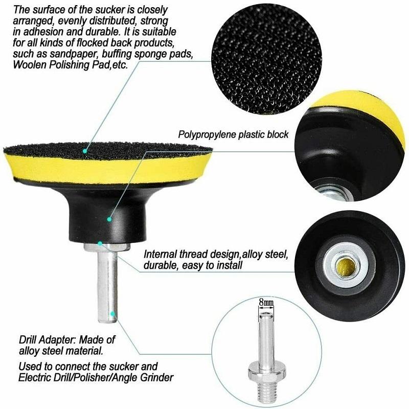Buffing Backing Plate Professional Black 1pcs 3/4/5/6/7 inch Polishing