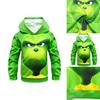 Festive Grinch Pattern Hoodie Kids Sweatshirt Pullover For How The Grinch Stole Christmas Fans