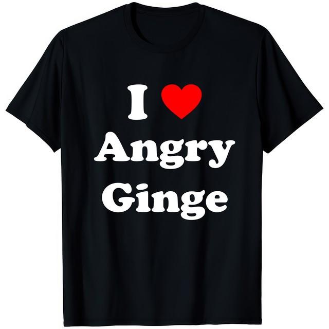 I Love Angry Ginge Funny Sayings Redhead Humor Graphic T-Shirt L