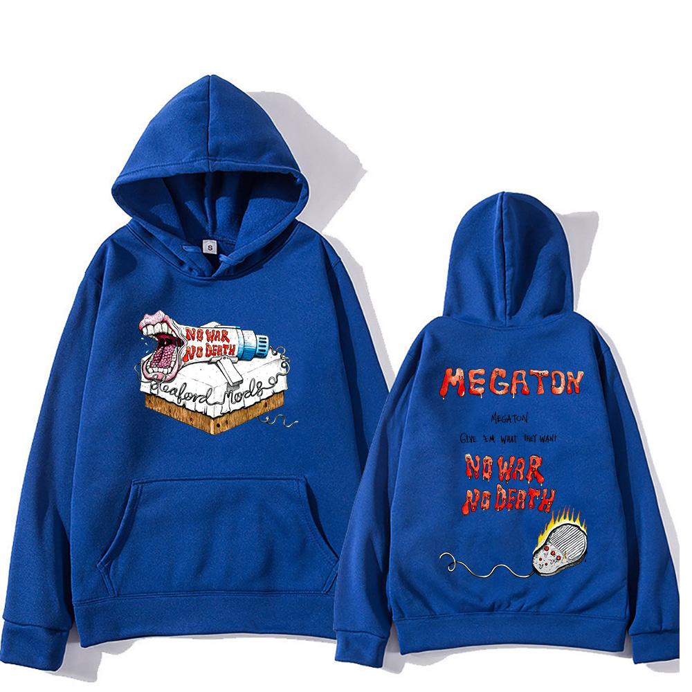 Men Clothing Sleaford Mods Megaton Hoodie No War No Death Letter Print Pullovers Punk Vintage for Women Men Sweatshirt