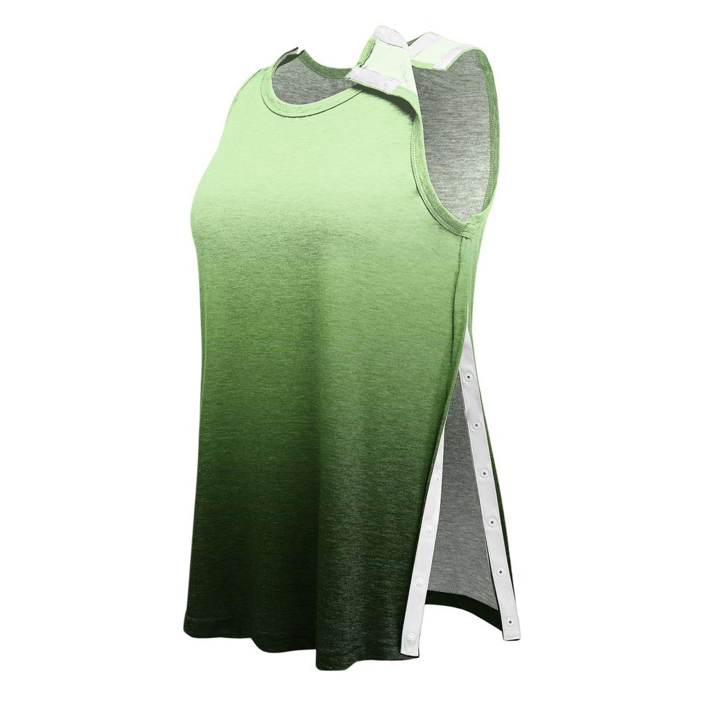 Women’s Shoulder Recovery Shirt with Away Closures Sleeveless Gradient Print Top for Use