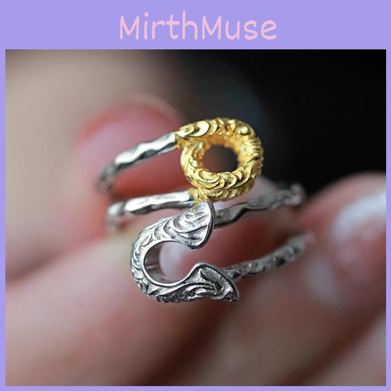 Eleganter Vintage Damast Muster Kupferring für Damen Verstellbare Größe Modeaccessoire