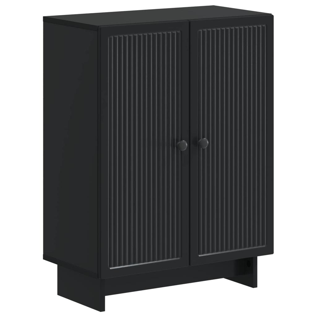 2 piece Bathroom Cabinet Set EDE Black Wood Material