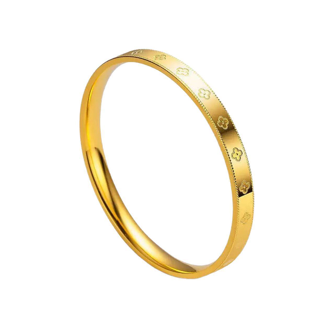 Trendy Lucky Four-Leaf Clover Gold Bracelet for Women – Bestselling Versatile Accessory